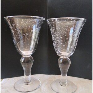 Artland IRIS Bubble Hand Blown Set of 2 Goblets 14oz 8.1/4in high x 4.5in New